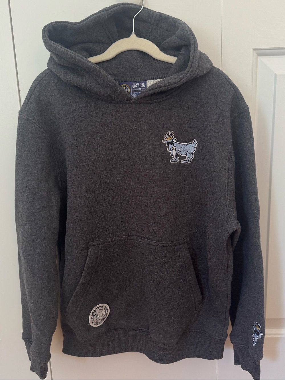GOAT USA Kids' Dark Gray Hoodie with Goat Patch